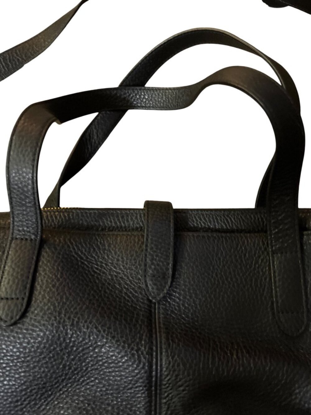 Cuyana Triple Zipper Weekender Bag Black Italian Leather Used Large - Picture 3 of 16